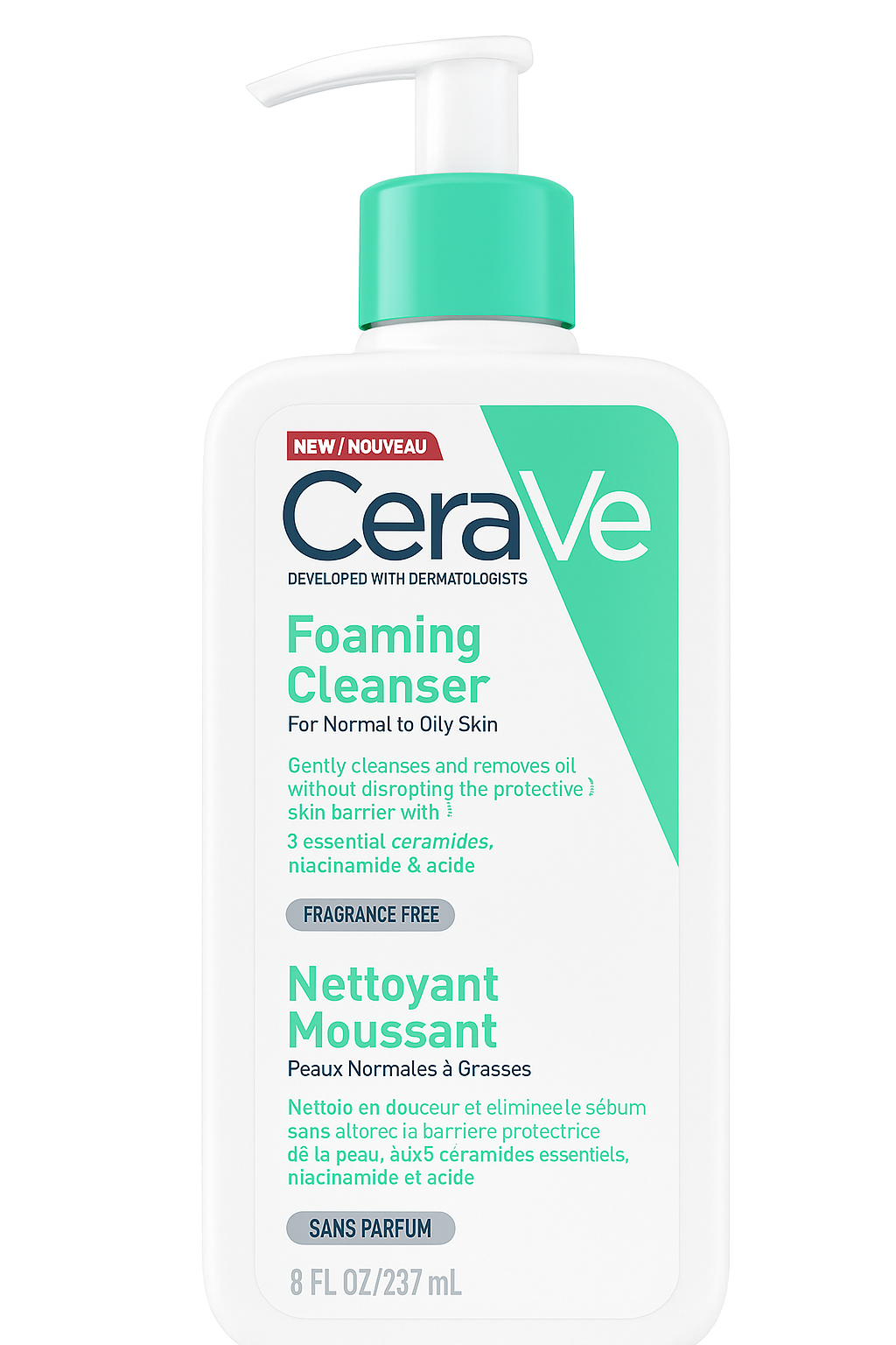 CeraVe Foaming Facial Cleanser 236ml – Gel Face Wash for Oily Skin