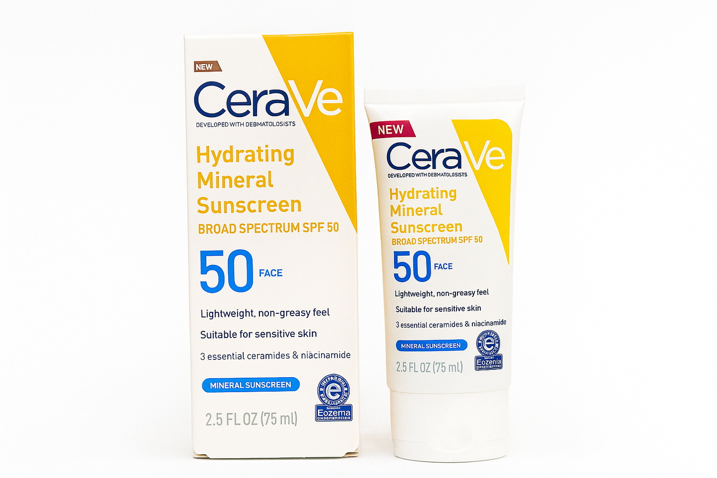 CeraVe Hydrating Mineral Sunscreen SPF 50 – Mineral Hydration & Protection