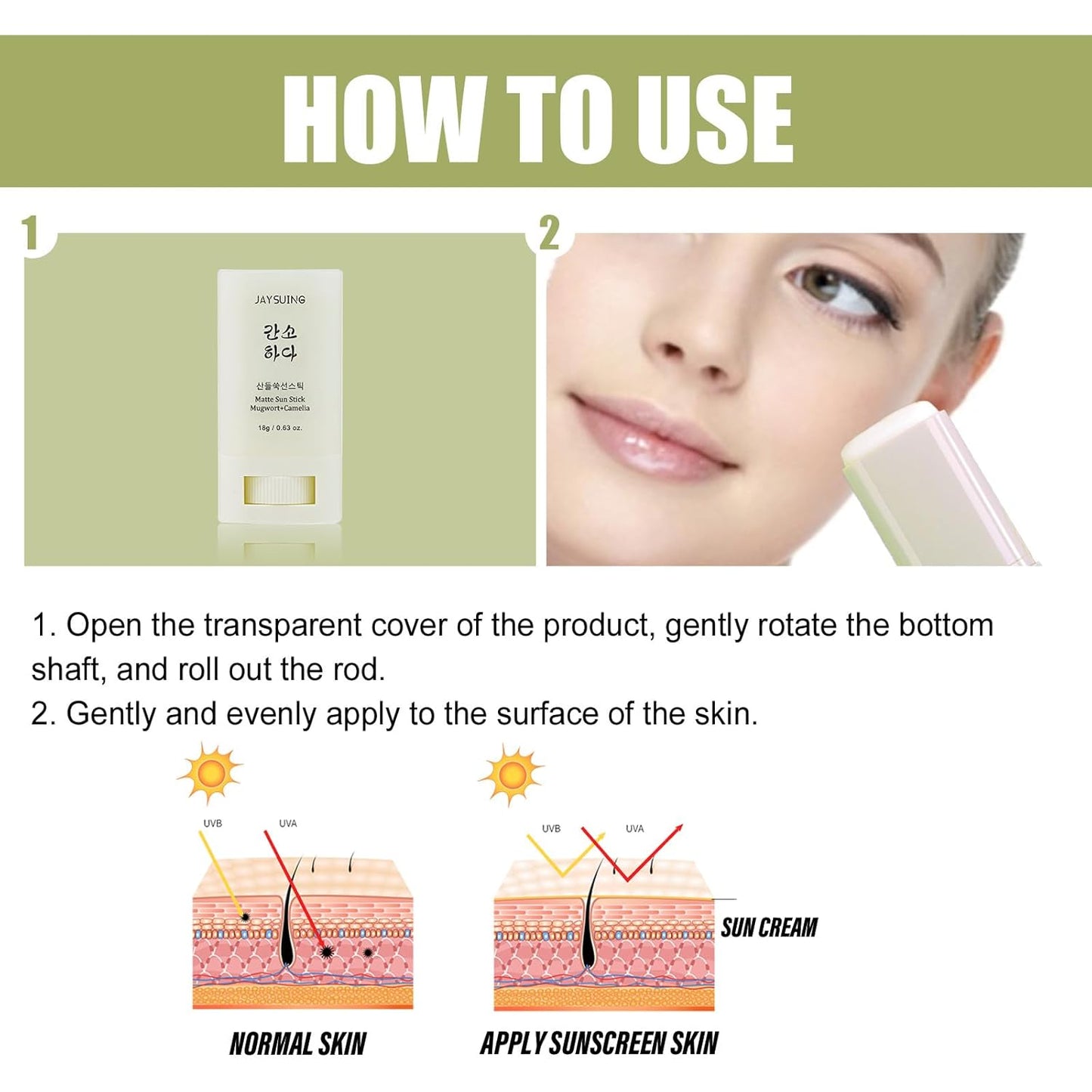 Beauty of Joseon Matte Sun Stick – Mugwort & Camellia SPF 50+