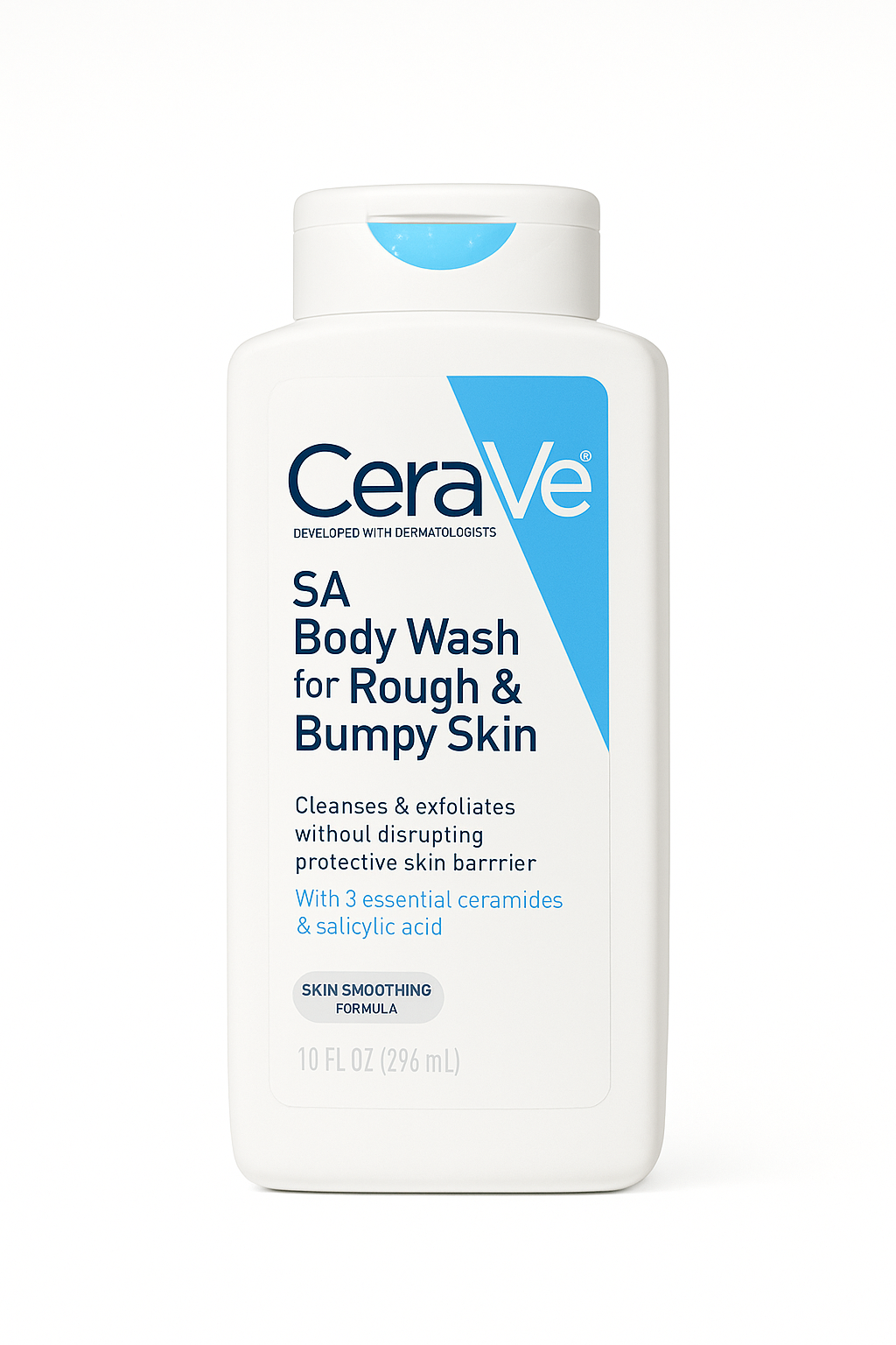 CeraVe SA Smoothing Body Wash 296ml – Exfoliating Cleanser for Rough, Bumpy Skin