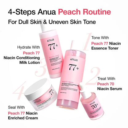 Anua Peach 70 + Niacin Serum 30 ml – Brightening Korean Serum with 70% Peach Extract & 5% Niacinamide