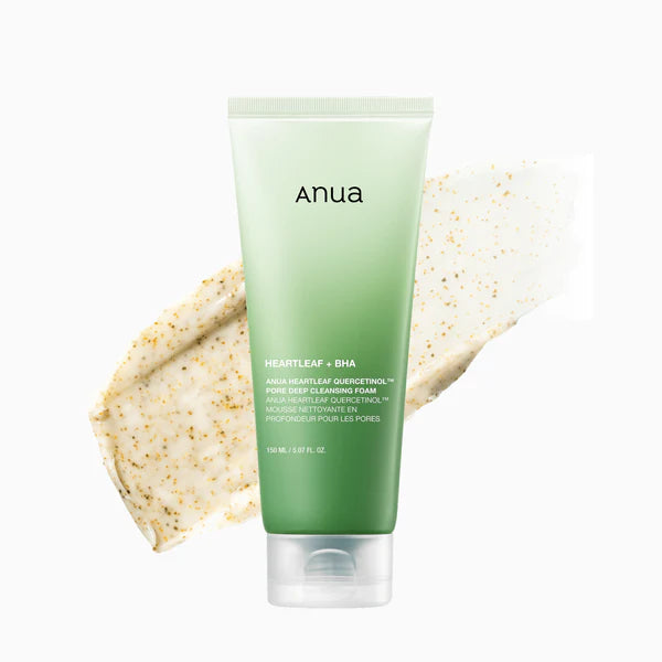 Anua Heartleaf Quercetinol Pore Deep Cleansing Foam 150ml – Gentle Korean Cleanser for Oily & Sensitive Skin