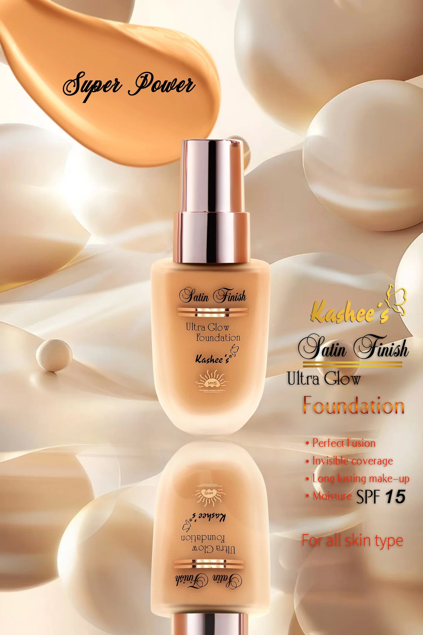 Kashee’s Satin Finish Ultra Glow Foundation – 3 Shades in Trending
